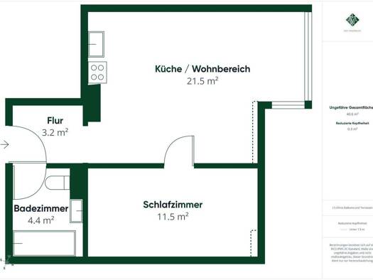 Wohnung zur Miete 699 € 2 Zimmer 41,5 m² 2. Geschoss frei ab 01.04.2026 Niederndorf 6342
