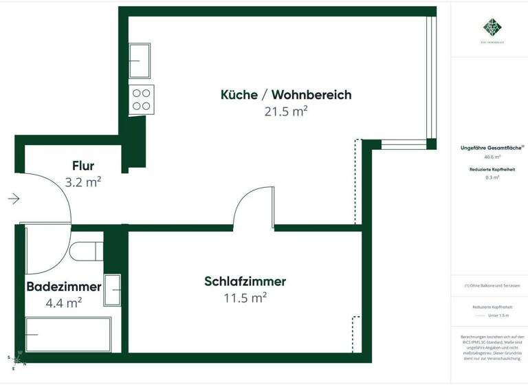 Wohnung zur Miete 699 € 2 Zimmer 41,5 m² 2. Geschoss frei ab 01.04.2026 Niederndorf 6342