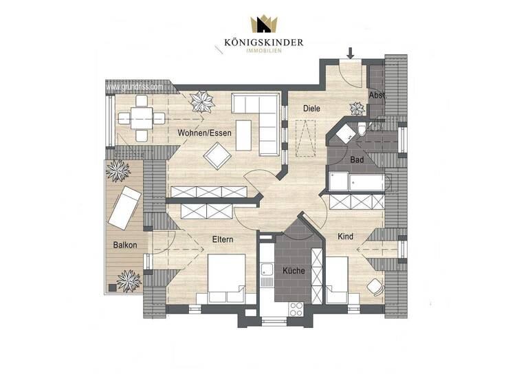 Wohnung zum Kauf 313.000 € 3 Zimmer 84 m² Lauingen Lauingen an der Donau 89415