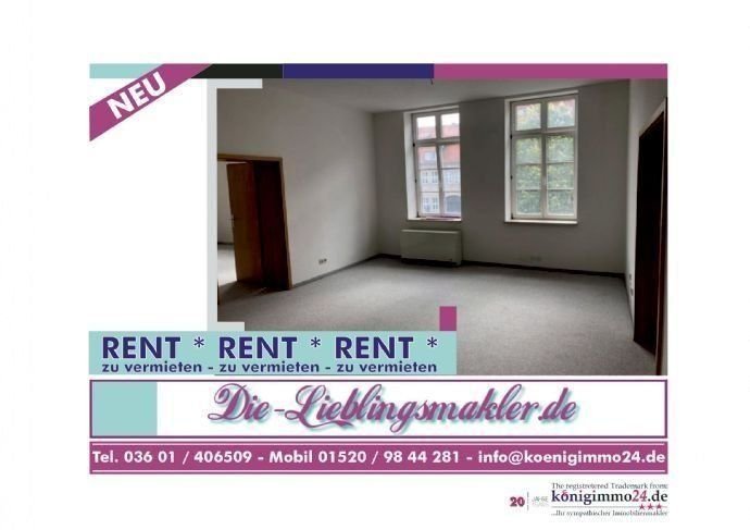 Bürofläche zur Miete 640 € 4 Zimmer 128 m²<br/>Bürofläche Mühlhausen Mühlhausen/Thüringen 99974