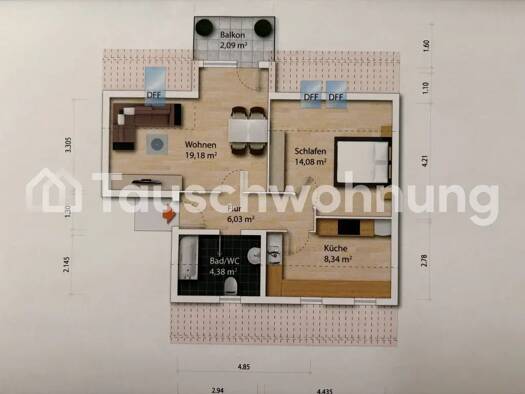 Wohnung zur Miete Tauschwohnung 497 € 2 Zimmer 54 m² 4. Geschoss Striesen-West Dresden 01307
