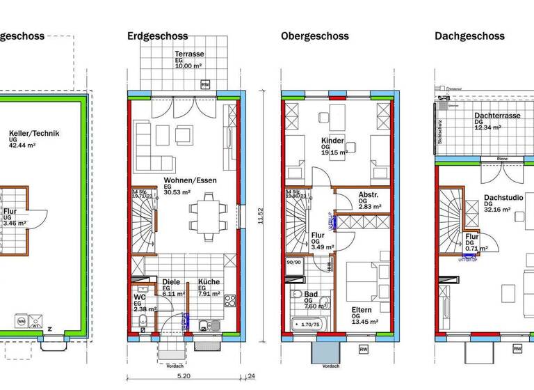 Reihenendhaus zum Kauf - Erstbezug provisionsfrei 649.000 € 6 Zimmer 135 m² 273 m² Grundstück jahnstraße 24 Stürzelberg Dormagen 41541