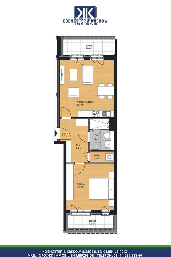 Wohnung zur Miete 901 € 2 Zimmer 64,3 m²<br/>Wohnfläche 3.<br/>Geschoss Prager Straße 109 Reudnitz-Thonberg Leipzig 04317