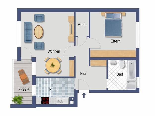 Wohnung zum Kauf provisionsfrei 205.000 € 2 Zimmer 64 m² 2. Geschoss Am Hochkreuz 9a Gremberghoven Köln 51149