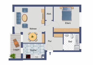 Wohnung zum Kauf provisionsfrei 193.000 € 2 Zimmer 64 m² 2. Geschoss Am Hochkreuz 9a Gremberghoven Köln 51149