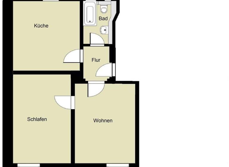 Wohnung zur Miete 350 € 2 Zimmer 59,8 m² Geschoss 2/2 frei ab 01.03.2026 Friedrich-Meyer-Straße 10 Bahnhofsvorstadt Zwickau 08056