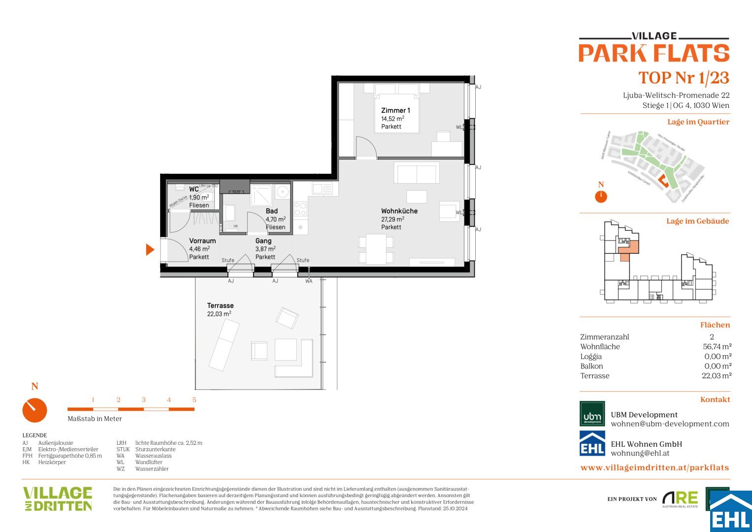 Wohnung zum Kauf 387.000 € 2 Zimmer 56,7 m²<br/>Wohnfläche 4.<br/>Geschoss Ljuba-Welitsch-Promenade Wien 1030