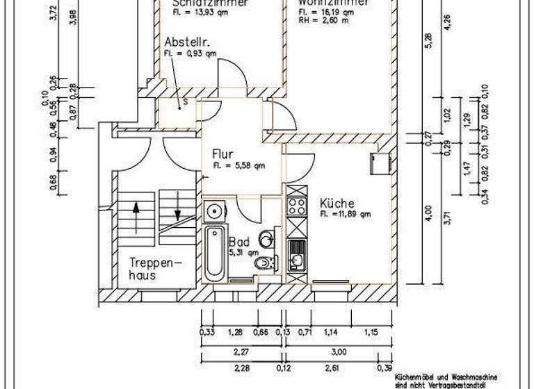 Wohnung zur Miete 306 € 2 Zimmer 53,7 m² EG Eichendorffstr. 2a Ebersdorf Chemnitz 09131
