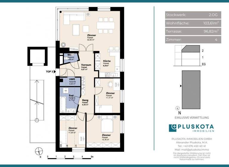 Wohnung zum Kauf 534.000 € 4 Zimmer 103,6 m² 2. Geschoss Rolandsberggasse 1a Klosterneuburg 3400