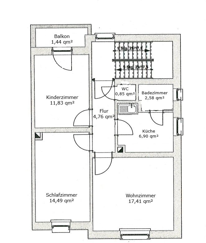 Wohnung zum Kauf 475.000 € 6 Zimmer 125,6 m²<br/>Wohnfläche 2.<br/>Geschoss Pallaswiesenviertel Darmstadt 64293