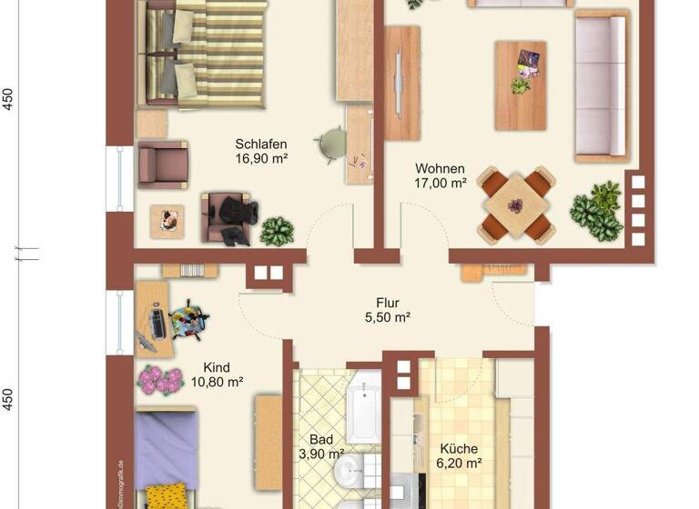 Wohnung zur Miete 328 € 3 Zimmer 60 m² 2. Geschoss Stauffenbergstraße 9 Zittau 02763
