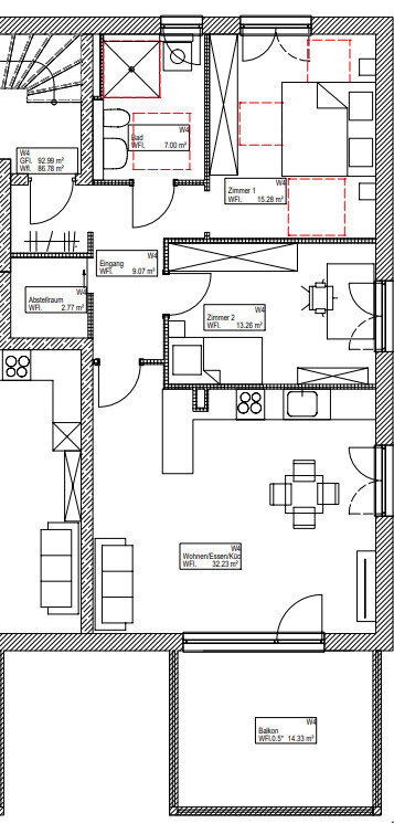 Wohnung zur Miete 1.300 € 3 Zimmer 86,8 m²<br/>Wohnfläche ab sofort<br/>Verfügbarkeit Gerolfing - Süd Ingolstadt / Gerolfing 85049