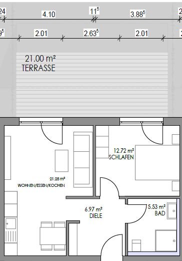 Wohnung zum Kauf provisionsfrei 359.744 € 2 Zimmer 56,2 m²<br/>Wohnfläche Griesheim Frankfurt 65933