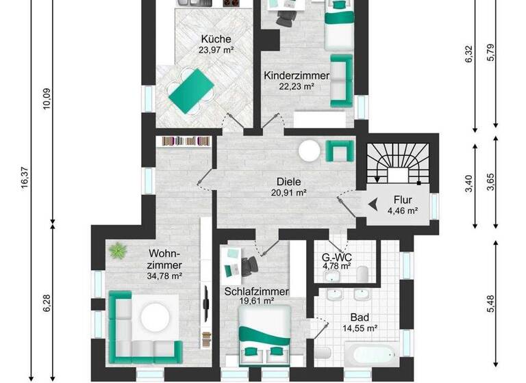 Wohnung zur Miete 1.372 € 4 Zimmer 140 m² 1. Geschoss Krostitzer Straße 4 Gollmenz Schönwölkau 04509