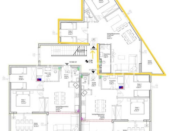 Wohnung zum Kauf 217.600 € 3 Zimmer 64 m² 1. Geschoss Okrug