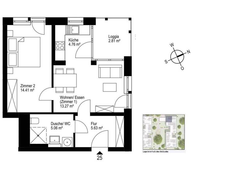 Wohnung zum Kauf - Erstbezug provisionsfrei 344.000 € 2 Zimmer 46 m² 1. Geschoss Haslach Freiburg 79115