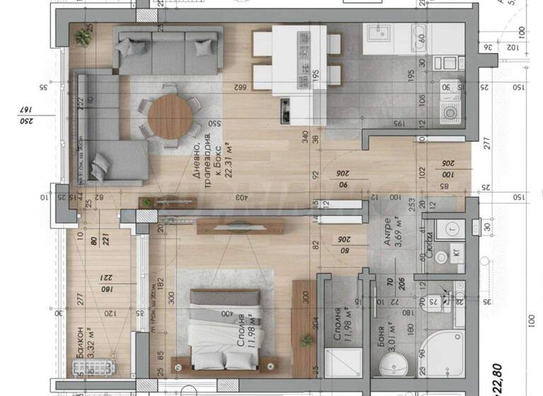 Studio zum Kauf 162.225 € 2 Zimmer 64,9 m² Sofia