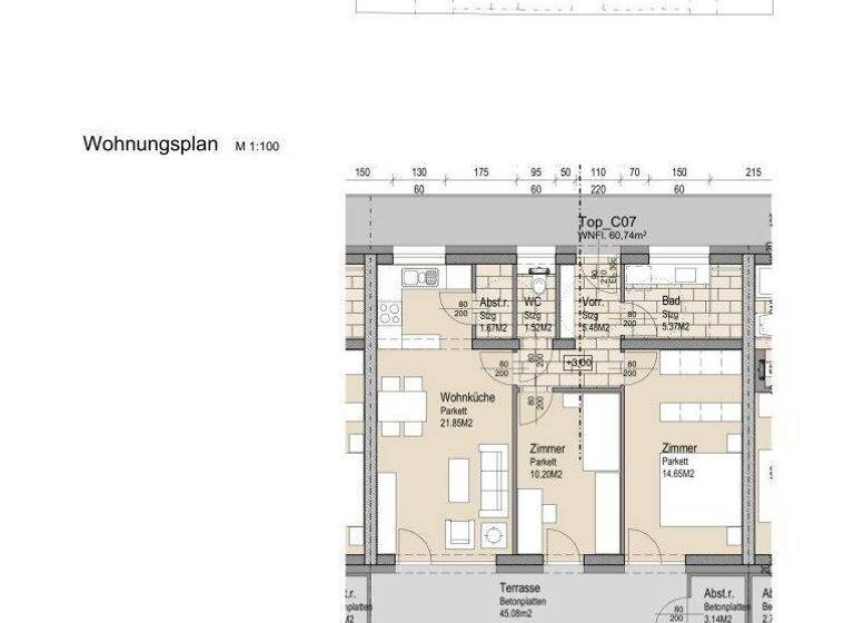 Terrassenwohnung zur Miete 605 € 3 Zimmer 61,6 m² 1. Geschoss Fohnsdorf 8753
