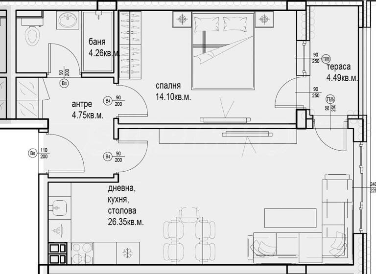 Studio zum Kauf 89.562 € 2 Zimmer 71,7 m² Plovdiv