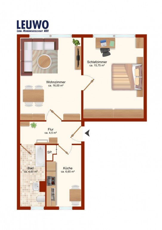 Wohnung zur Miete 283 € 2 Zimmer 48,9 m²<br/>Wohnfläche 3.<br/>Geschoss 01.12.2024<br/>Verfügbarkeit Gustav-Adolf-Str. 27 Bad Dürrenberg Bad Dürrenberg 06231