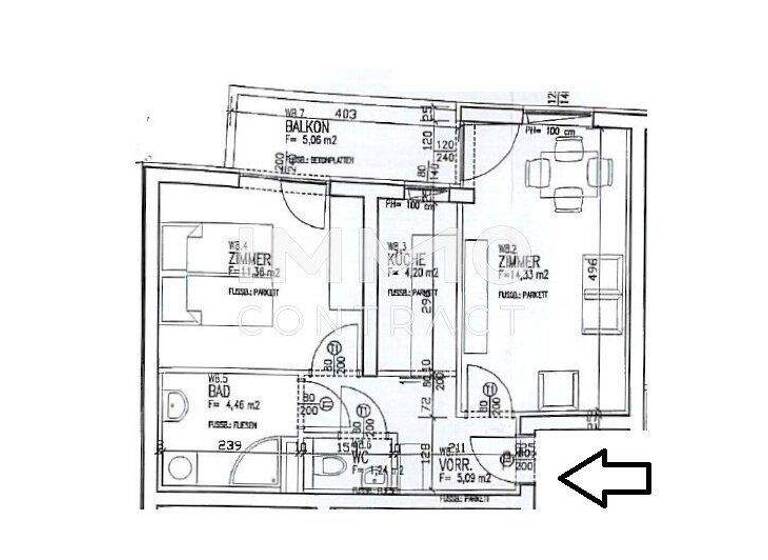 Wohnung zur Miete 367 € 2 Zimmer 43,1 m² 2. Geschoss Obere Bahnstraße 53 Jakomini Graz 8010