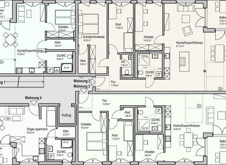 Studio zur Miete 665 € 1 Zimmer 43,1 m² 1. Geschoss Bürgermeister-Hommel-Straße 80 Satteldorf 74589