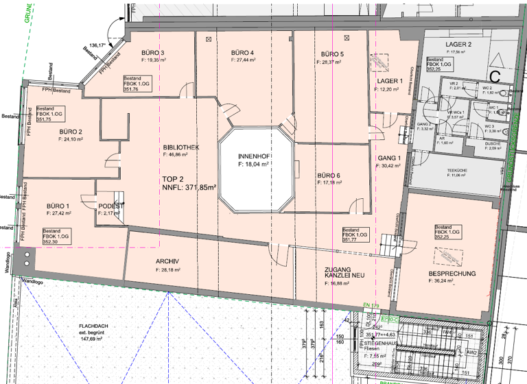 Bürofläche zur Miete 2.500 € 7,5 Zimmer 350 m² Bürofläche Grieskai 76 Gries Graz 8020