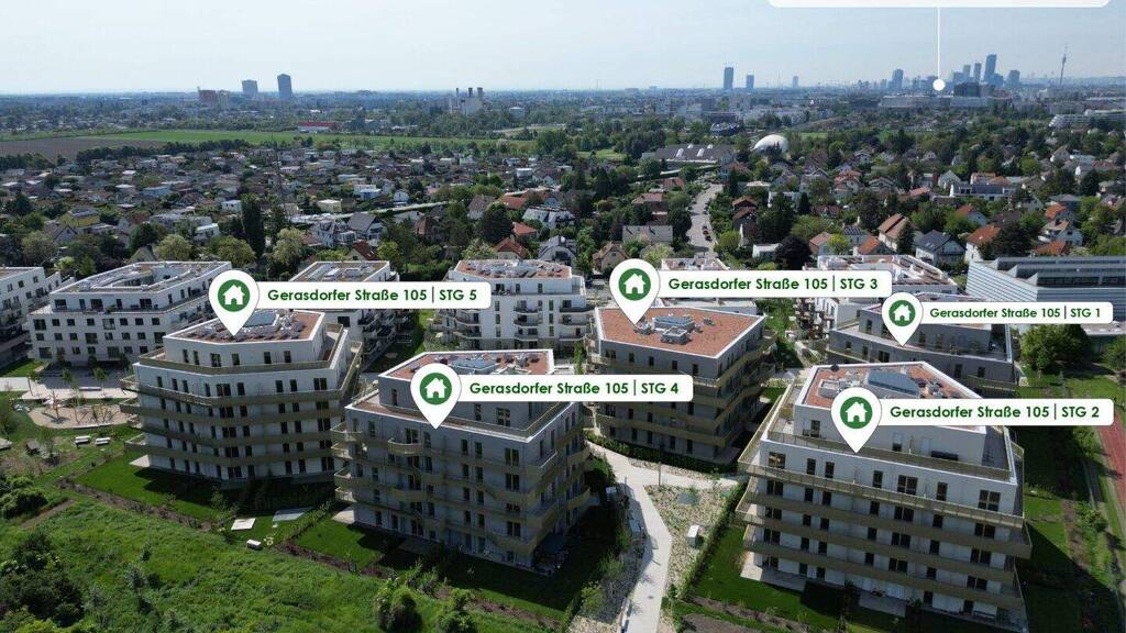 Wohnung zum Kauf - Erstbezug provisionsfrei 260.500 € 2 Zimmer 46,8 m² 2. Geschoss Gerasdorfer Straße 105 Wien 1210