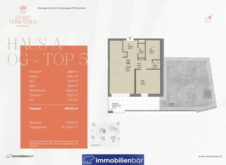 Wohnung zum Kauf - Erstbezug 293.042 € 2 Zimmer 56,7 m² EG Peuerbach 4722