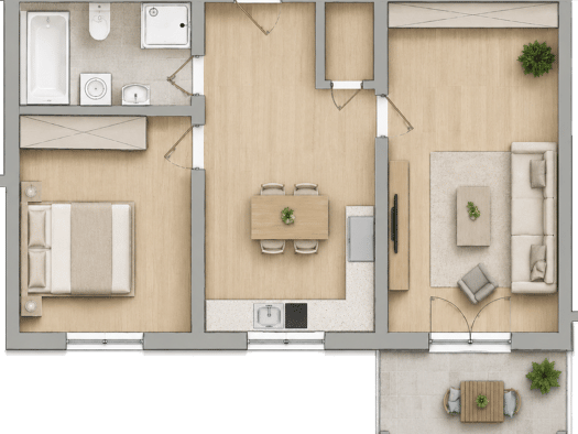 Wohnung zum Kauf provisionsfrei 219.000 € 2 Zimmer 65 m² 2. Geschoss frei ab sofort Monheim Monheim 86653