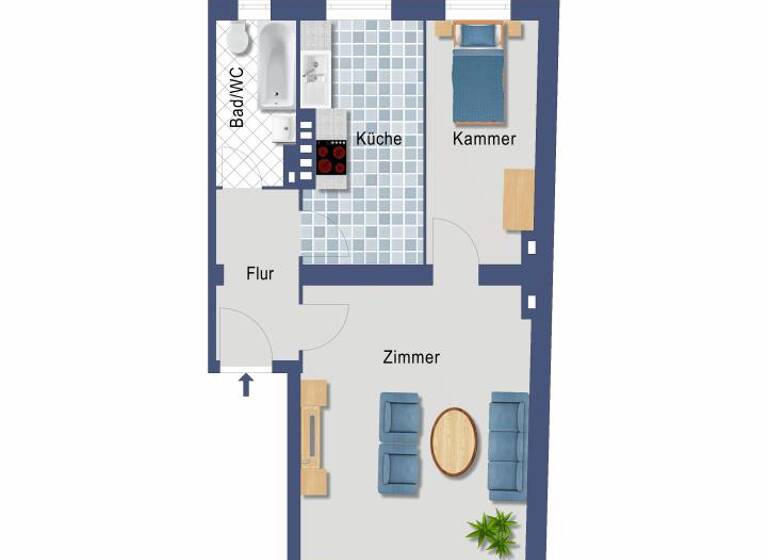 Wohnung zum Kauf provisionsfrei 154.000 € 2 Zimmer 50,8 m²<br/>Wohnfläche 2.<br/>Geschoss Marzahnstraße 1 Tegel Berlin 13509
