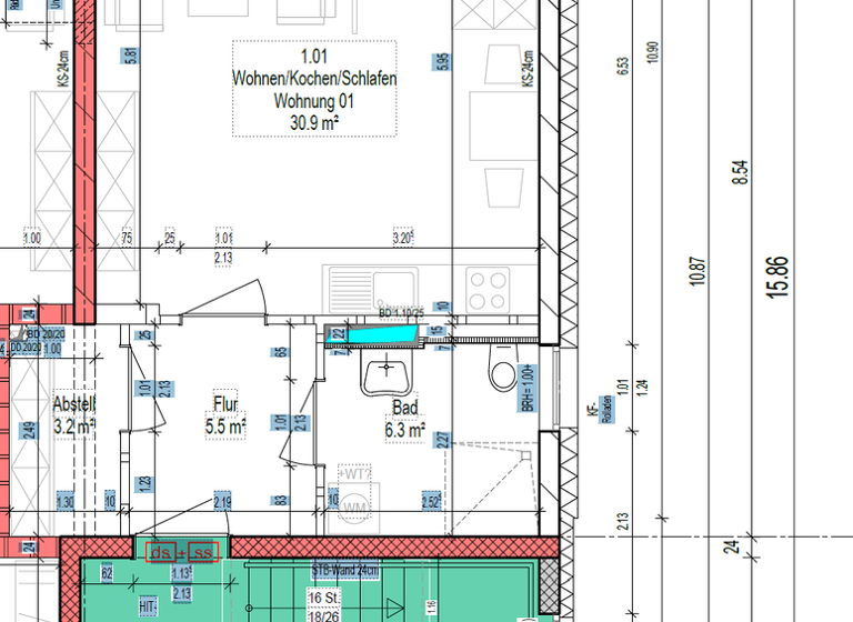 Studio zum Kauf 187.200 € 1 Zimmer 55 m² 1. Geschoss Gießen 35390
