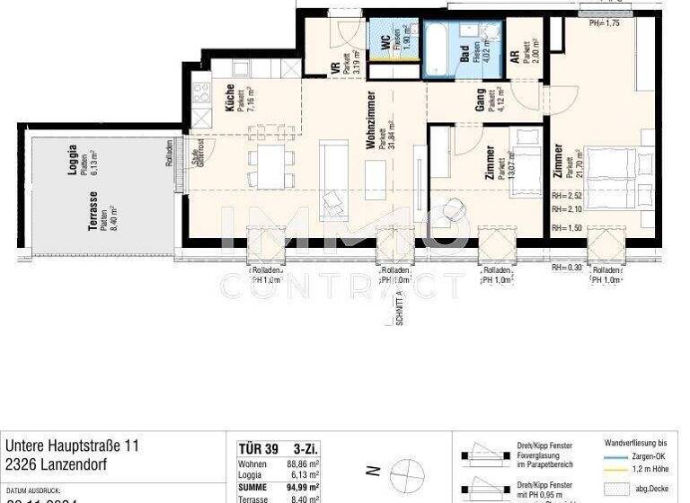 Wohnung zum Kauf - Erstbezug provisionsfrei 425.000 € 3 Zimmer 95,1 m² Lanzendorf 2326