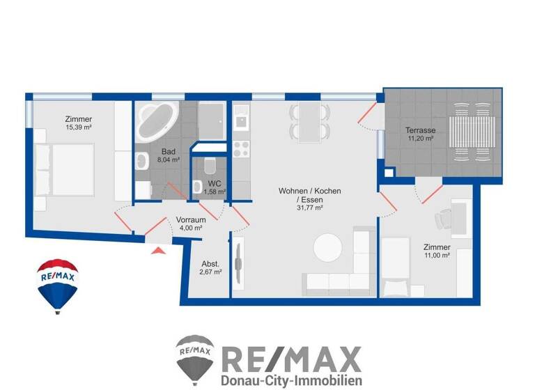 Wohnung zur Miete 1.624 € 3 Zimmer 75 m² Wien 1210