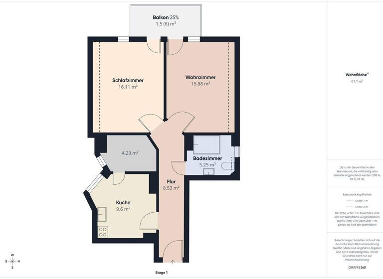 Wohnung zum Kauf 249.000 € 2 Zimmer 61,1 m² 4. Geschoss Südstadt Hannover 30173