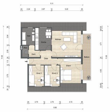 Wohnung zum Kauf 230.000 € 4 Zimmer 95 m²<br/>Wohnfläche 3.<br/>Geschoss Neidenstein 74933