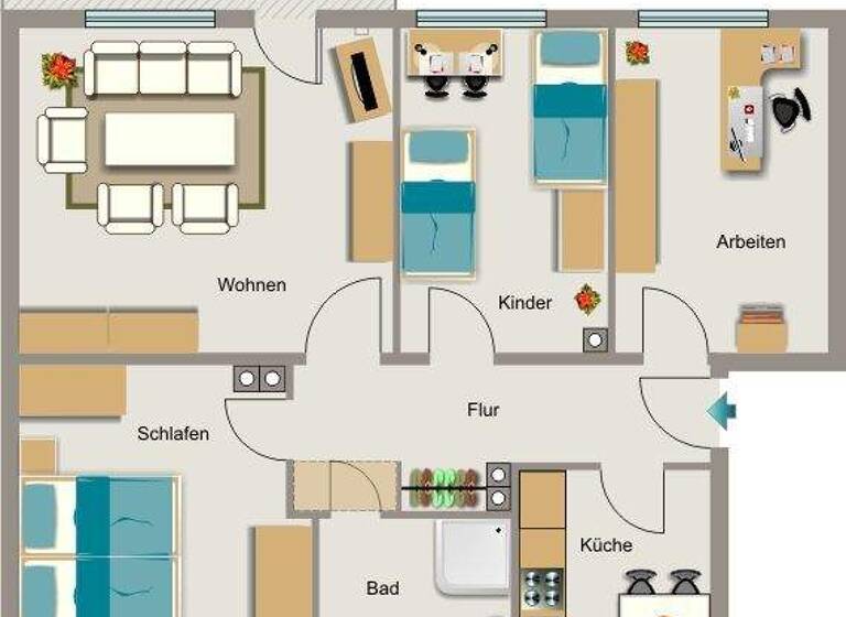 Wohnung zur Miete 609 € 4,5 Zimmer 70 m² 1. Geschoss frei ab 01.04.2026 Barbarastraße 1 Voerde 46562