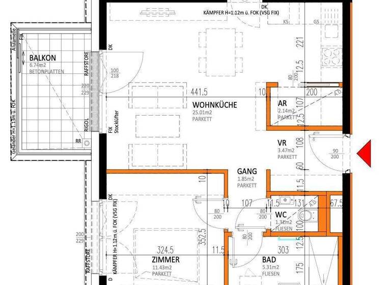 Wohnung zum Kauf - Erstbezug 290.000 € 2 Zimmer 50,5 m² 2. Geschoss Laxenburger Straße Wien 1100
