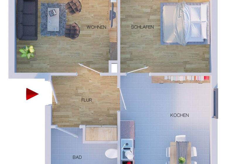 Studio zum Kauf 67.000 € 2 Zimmer 48,1 m² 1. Geschoss Markranstädter Straße 15 Kulkwitz Markranstädt OT Kulkwitz 04420