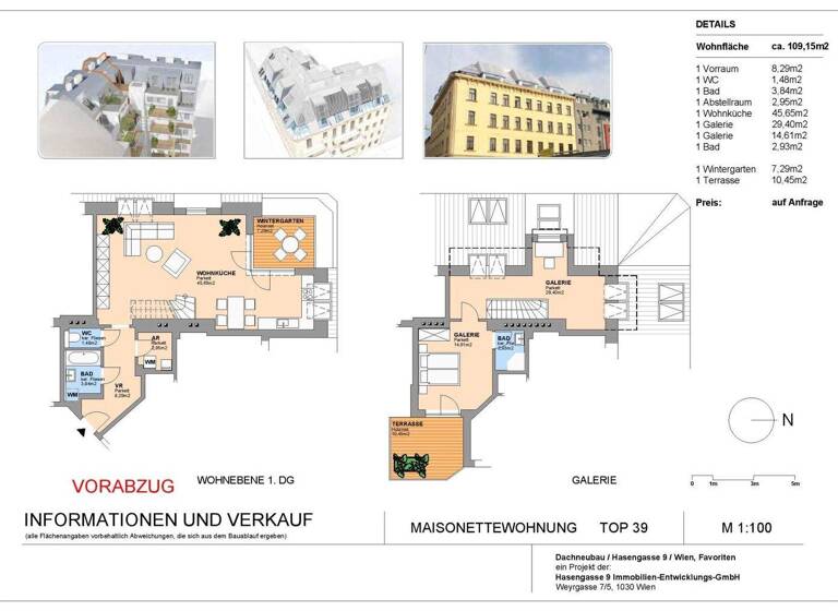 Wohnung zur Miete 1.828 € 116,5 m² 4. Geschoss Wien 1100