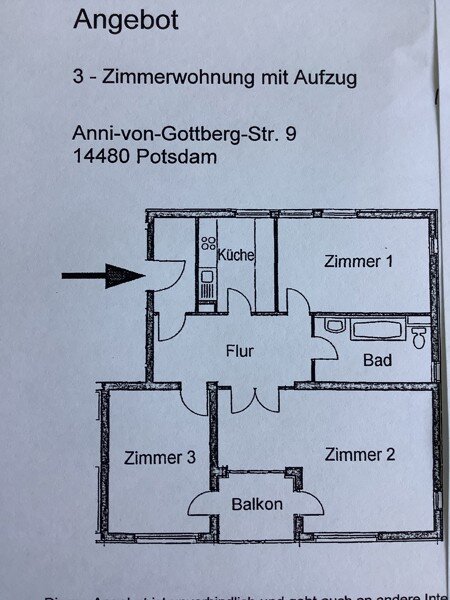 Wohnung zur Miete 971 € 3 Zimmer 89,1 m²<br/>Wohnfläche 2.<br/>Geschoss 14.12.2024<br/>Verfügbarkeit Anni-von-Gottberg-Straße 9 Kirchsteigfeld Potsdam 14480