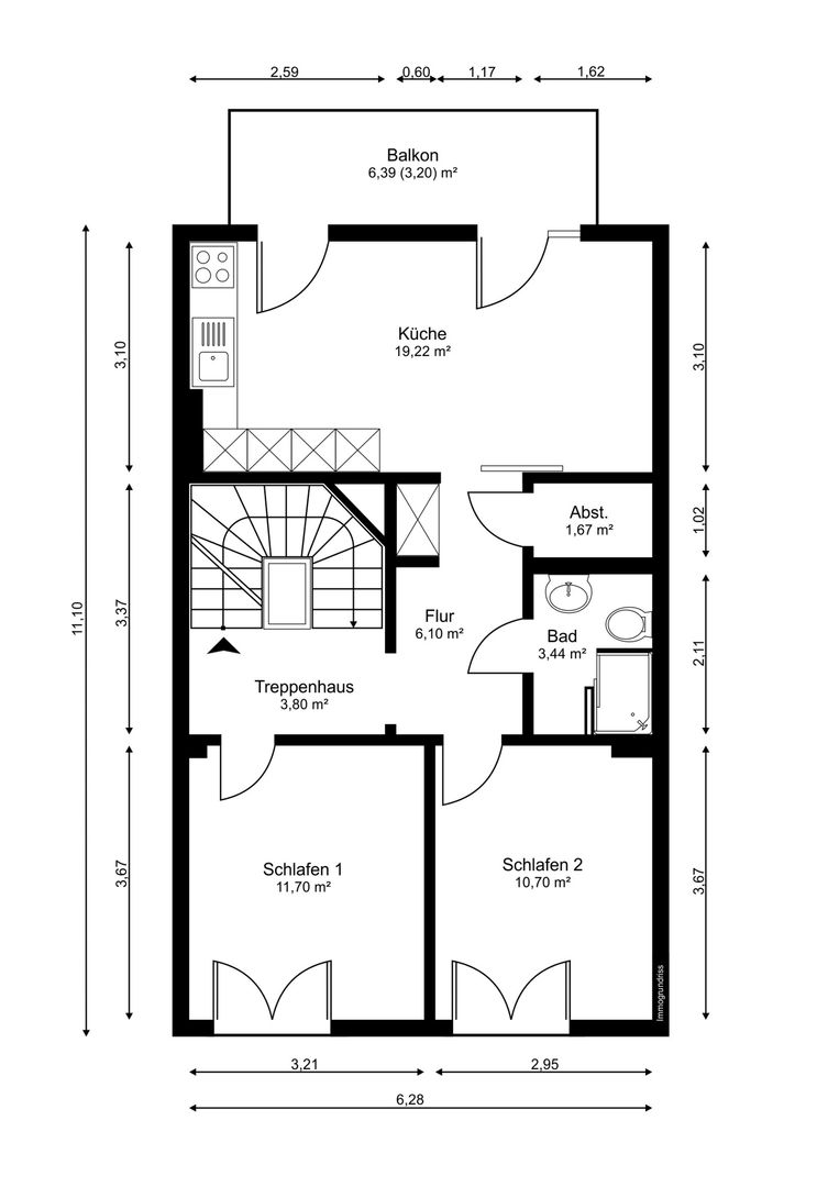 Wohnung zur Miete 700 € 4 Zimmer 110 m²<br/>Wohnfläche ab sofort<br/>Verfügbarkeit Kirchweg 69 Buntentor Bremen 28201