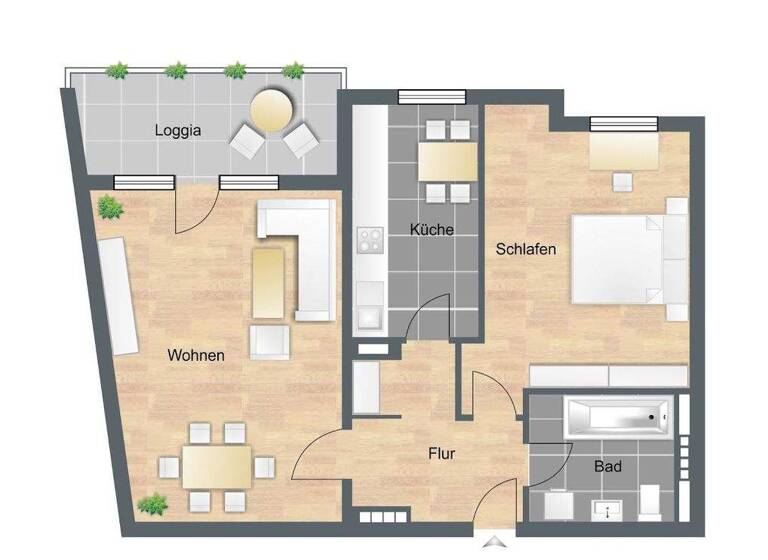 Wohnung zur Miete 500 € 2 Zimmer 61,5 m² 1. Geschoss Zur Scheuren 5 Barmen Wuppertal 42275