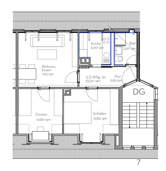 Wohnung zur Miete nur mit Wohnberechtigungsschein 506 € 3 Zimmer 55,6 m²<br/>Wohnfläche 01.12.2024<br/>Verfügbarkeit Laupheimer Str. 7 Wangen Stuttgart 70327