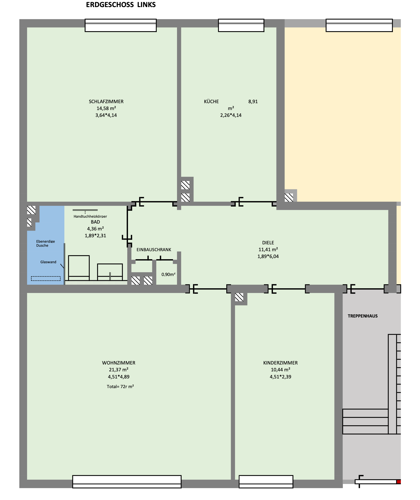 Wohnung zur Miete 612 € 3 Zimmer 72 m²<br/>Wohnfläche EG<br/>Geschoss ab sofort<br/>Verfügbarkeit Röhlinghausen - Kern Herne 44651