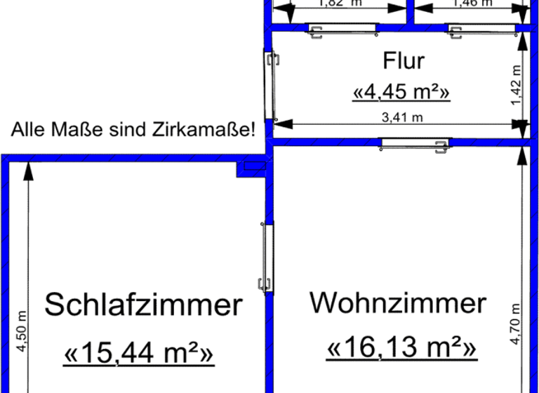 Wohnung zur Miete 315 € 2 Zimmer 48,5 m² 1. Geschoss Mittelstraße 31 b Ostviertel Gera 07546