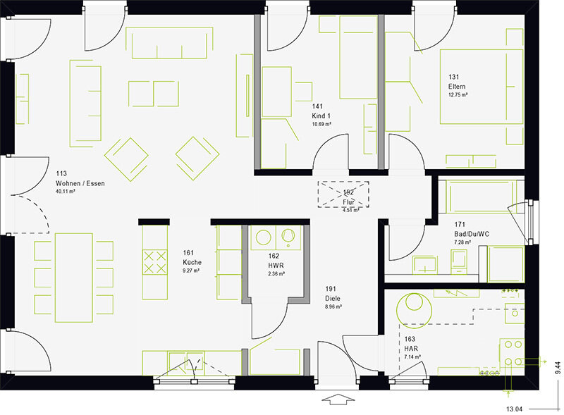 Bungalow zum Kauf provisionsfrei 283.139 € 3 Zimmer 103 m²<br/>Wohnfläche 735 m²<br/>Grundstück Sonderhofen Gelchsheim 97255