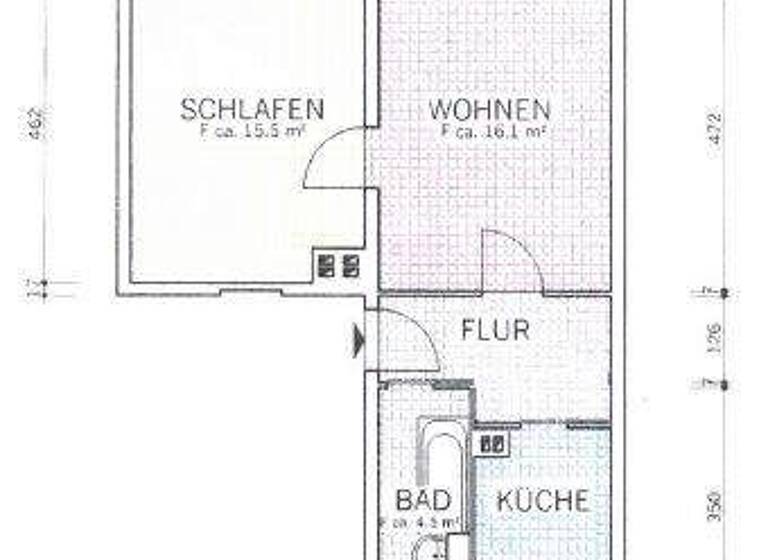 Wohnung zur Miete 250 € 2 Zimmer 47,2 m² 4. Geschoss frei ab 01.05.2026 Givorser Straße 1 Döbeln 04720