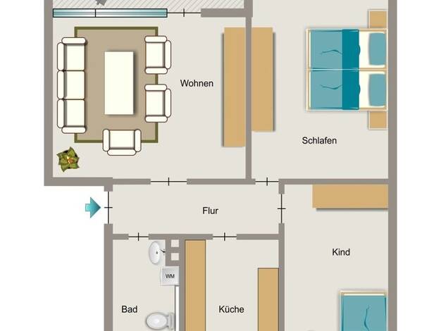 Wohnung zur Miete 588 € 3,5 Zimmer 67,2 m² 3. Geschoss frei ab 01.11.2026 Waldenburger Straße 18 Eick Moers 47445