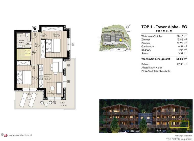 Wohnung zum Kauf - Erstbezug 748.330 € 3 Zimmer 56,9 m² Schladming 8970